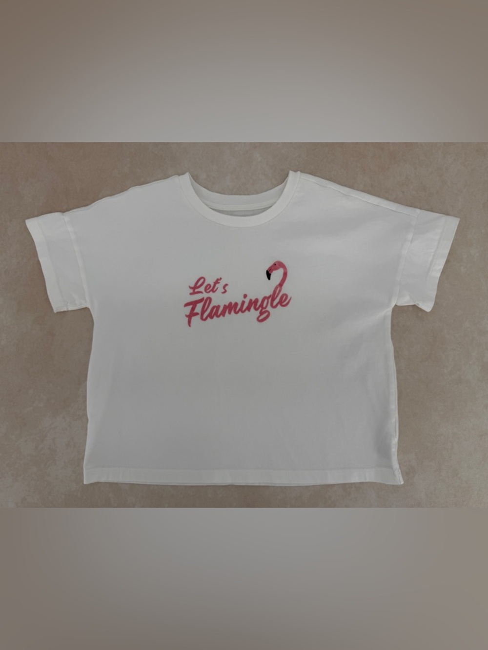 Janie and Jack Boxy Tee with Pink Flamingo Script